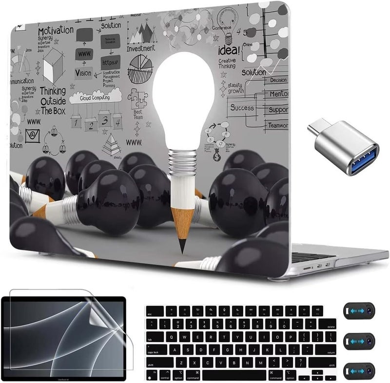 CISSOOK Creative Bulb Hard Shell Case for MacBook Air 13.6 inch M3 A3113 A2681 M2 2025 2024 2022 Release, Plastic Hard Shell Cover with Keyboard Cover for MacBook Air 13.6 M2 M3 2022-2025 - Image 1